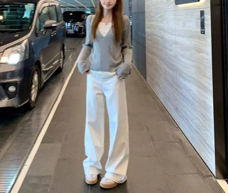 Pantalon Large Femme Coupe Droite – Confort Décontracté au Quotidien